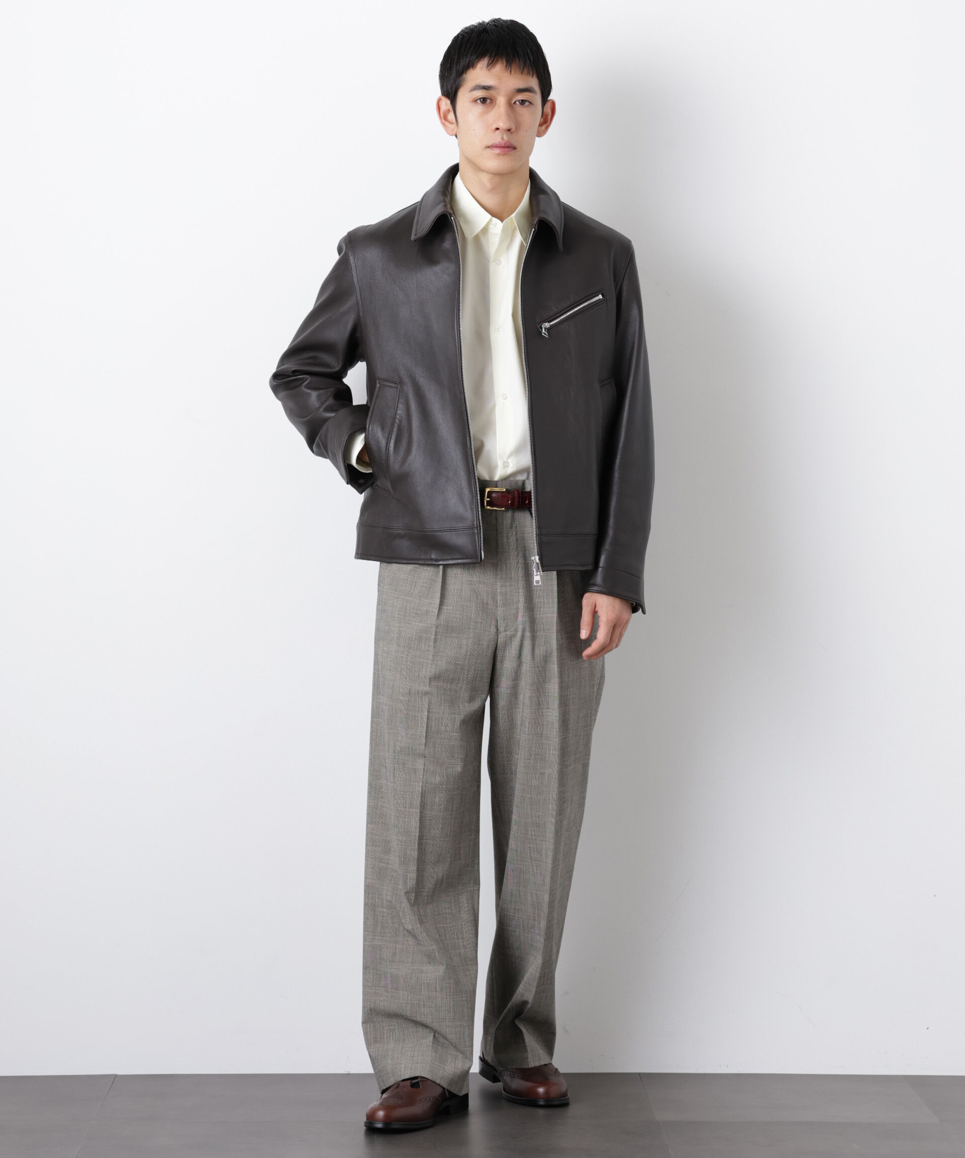 nano･universe「ラムナッパレザーライダースジャケット」|ライダースジャケット|