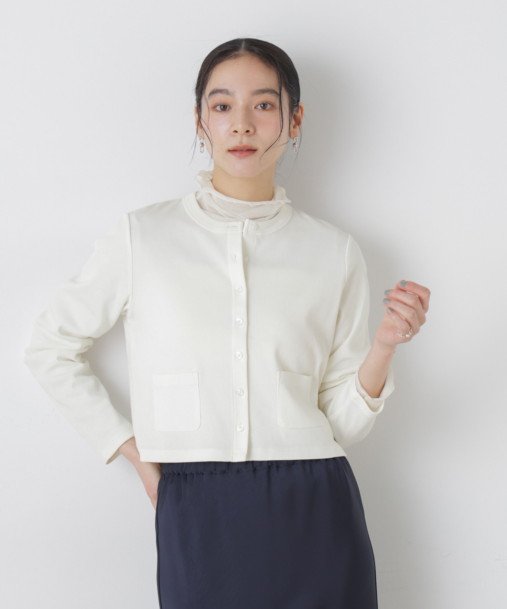 nano･universe「強撚コットンコンパクトカーディガン」|Tシャツ・カットソー|