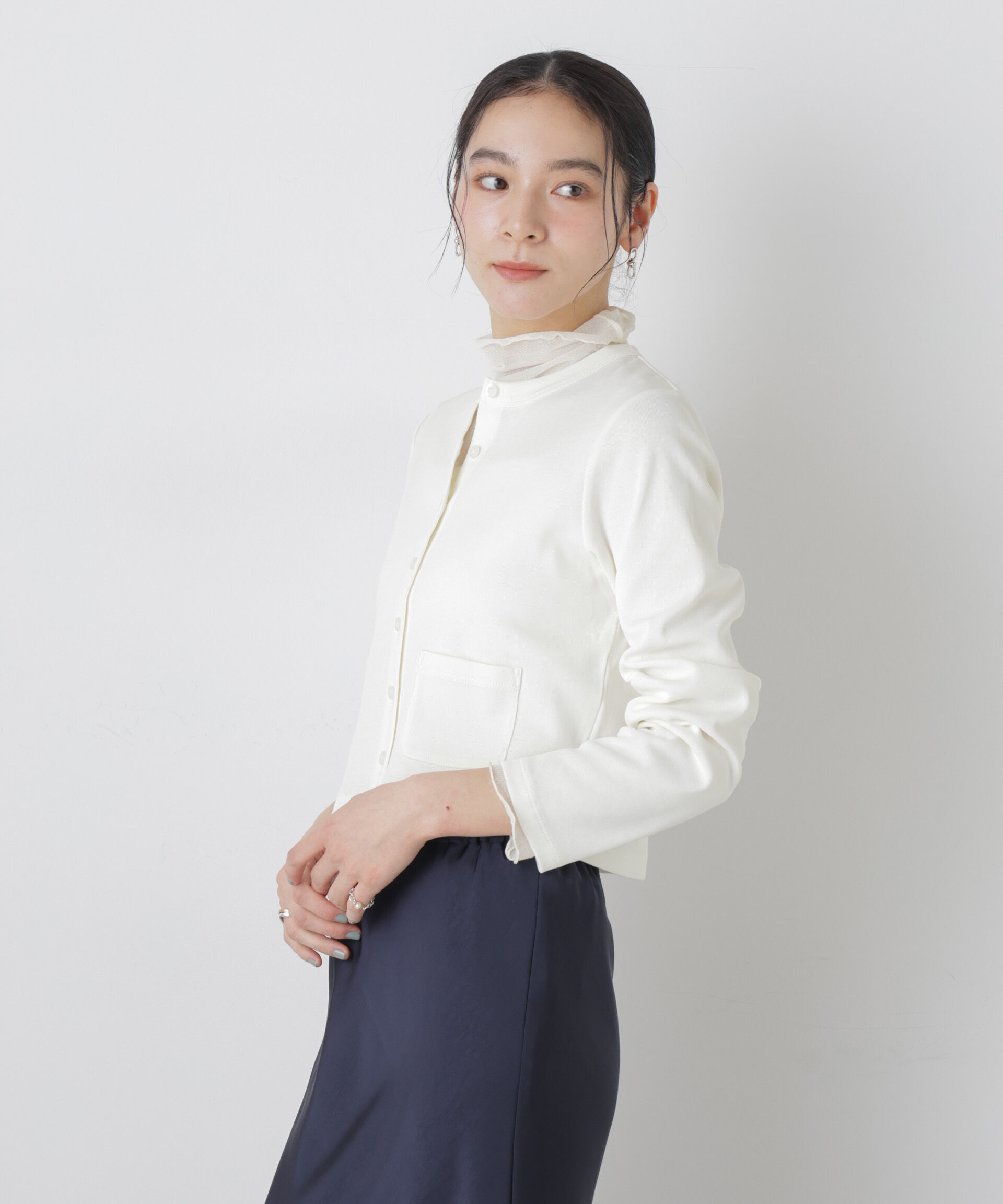 nano･universe「強撚コットンコンパクトカーディガン」|Tシャツ・カットソー|