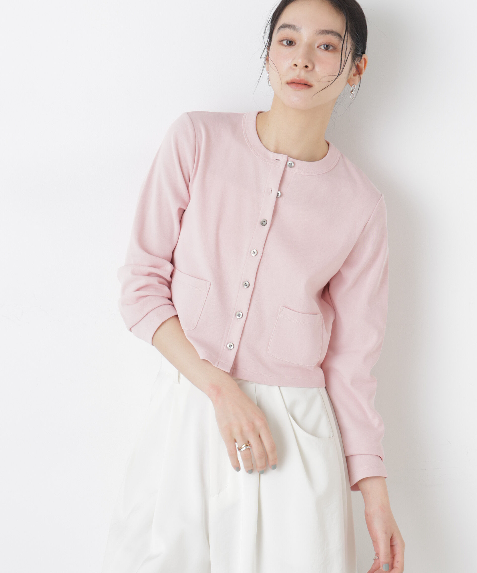 nano･universe「強撚コットンコンパクトカーディガン」|Tシャツ・カットソー|L.ピンク1