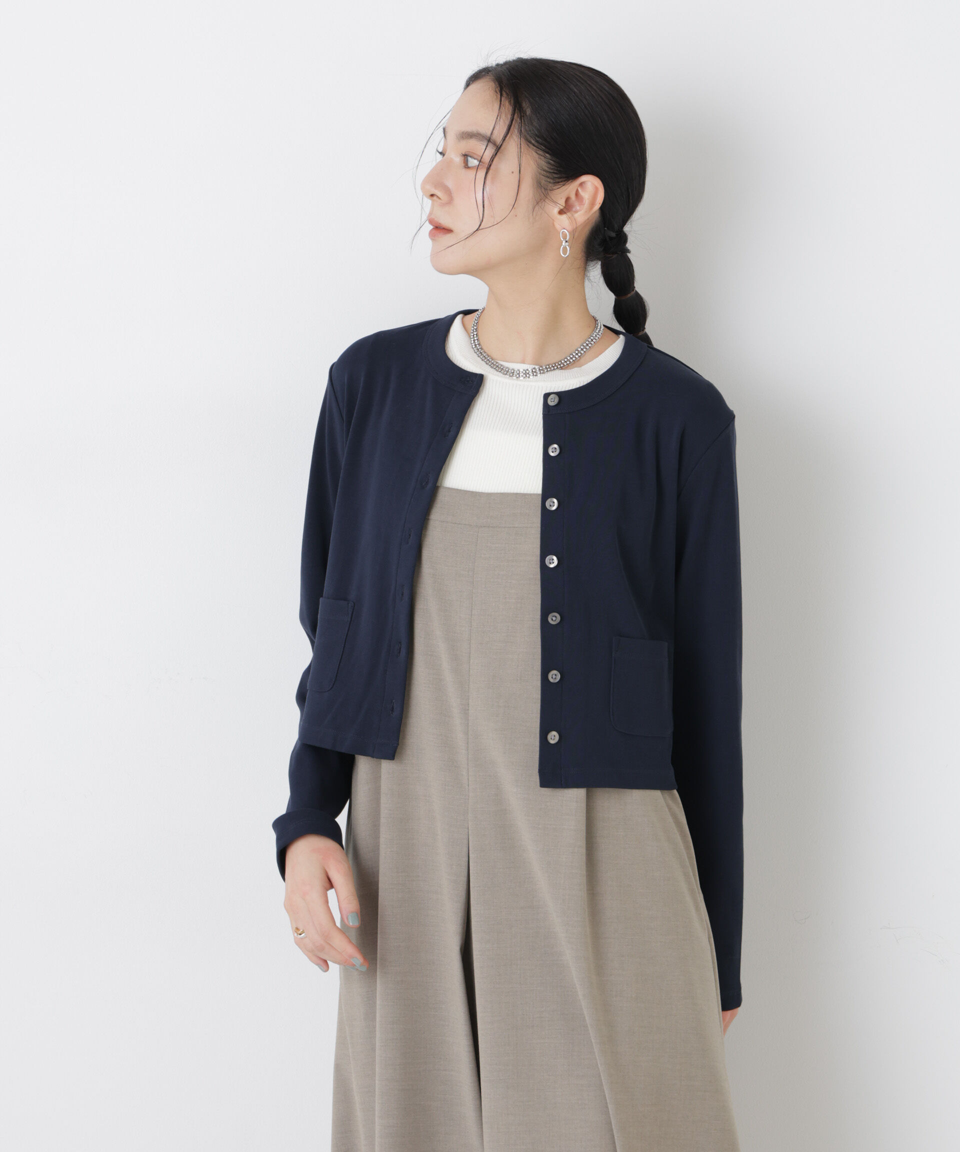 nano･universe「強撚コットンコンパクトカーディガン」|Tシャツ・カットソー|