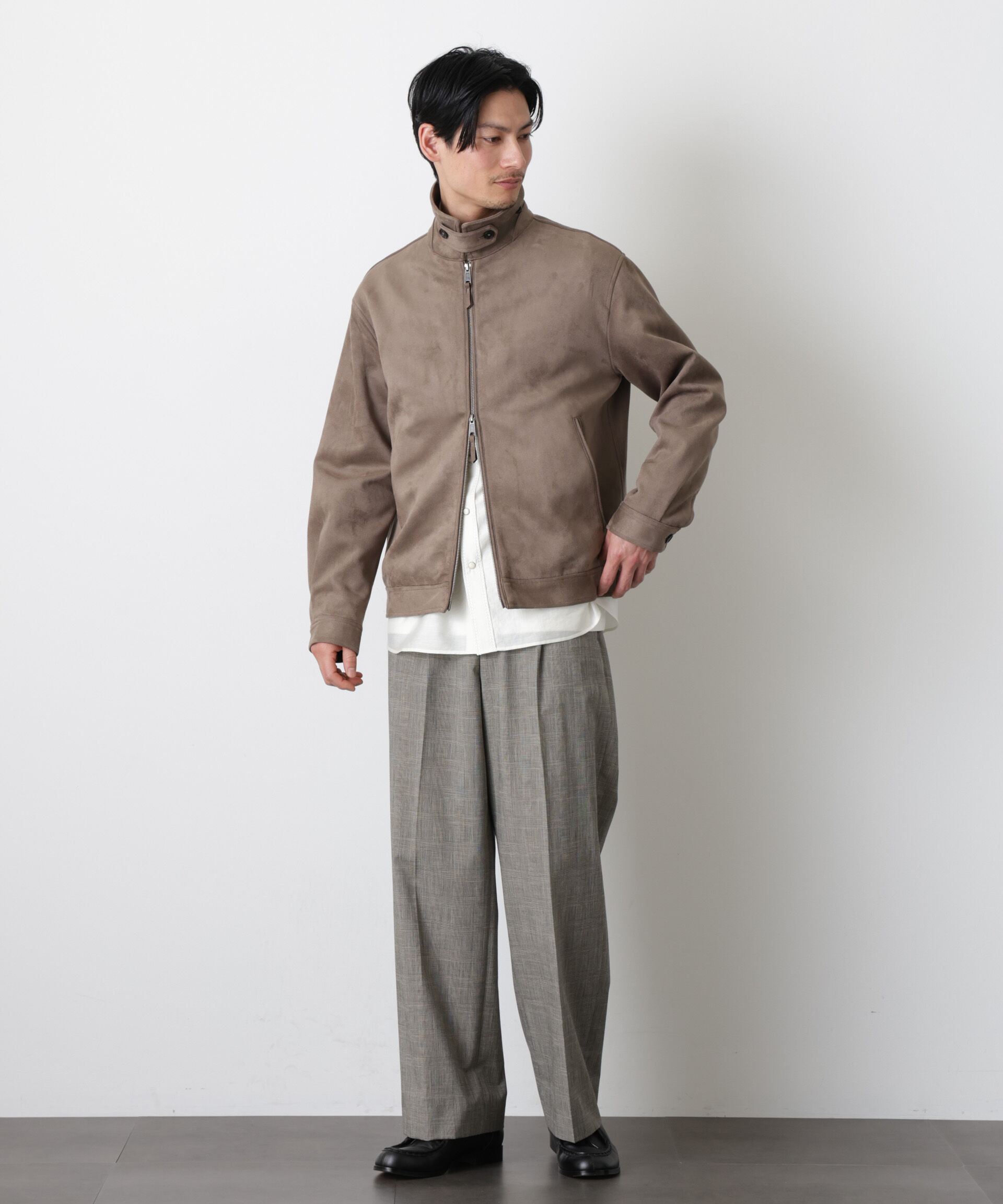 nano･universe「グレンチェックストレートパンツ（セットアップ可）」|チノ|