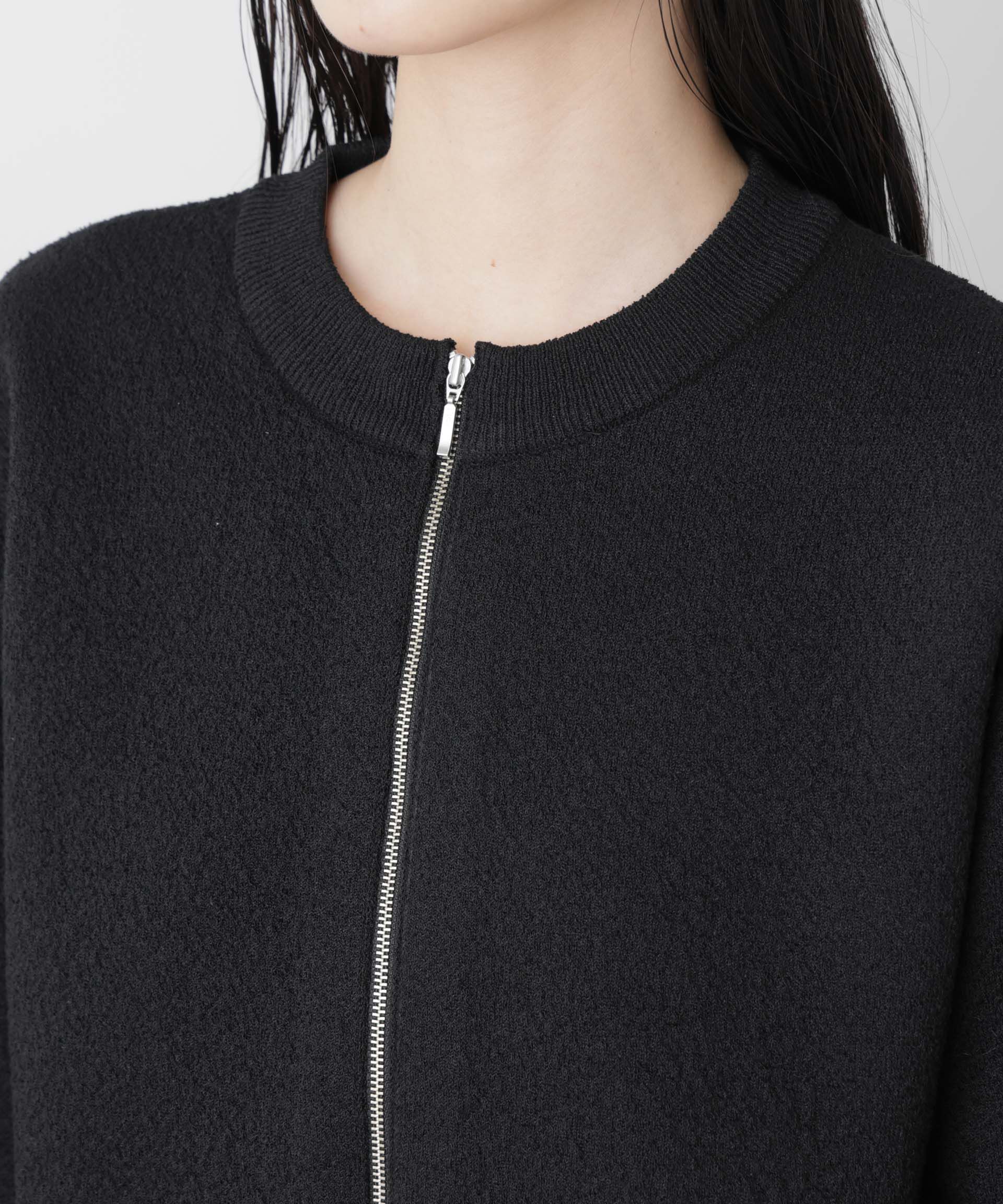 nano･universe「梨地ダブルフェイスジップアップニット」|ニット・セーター|