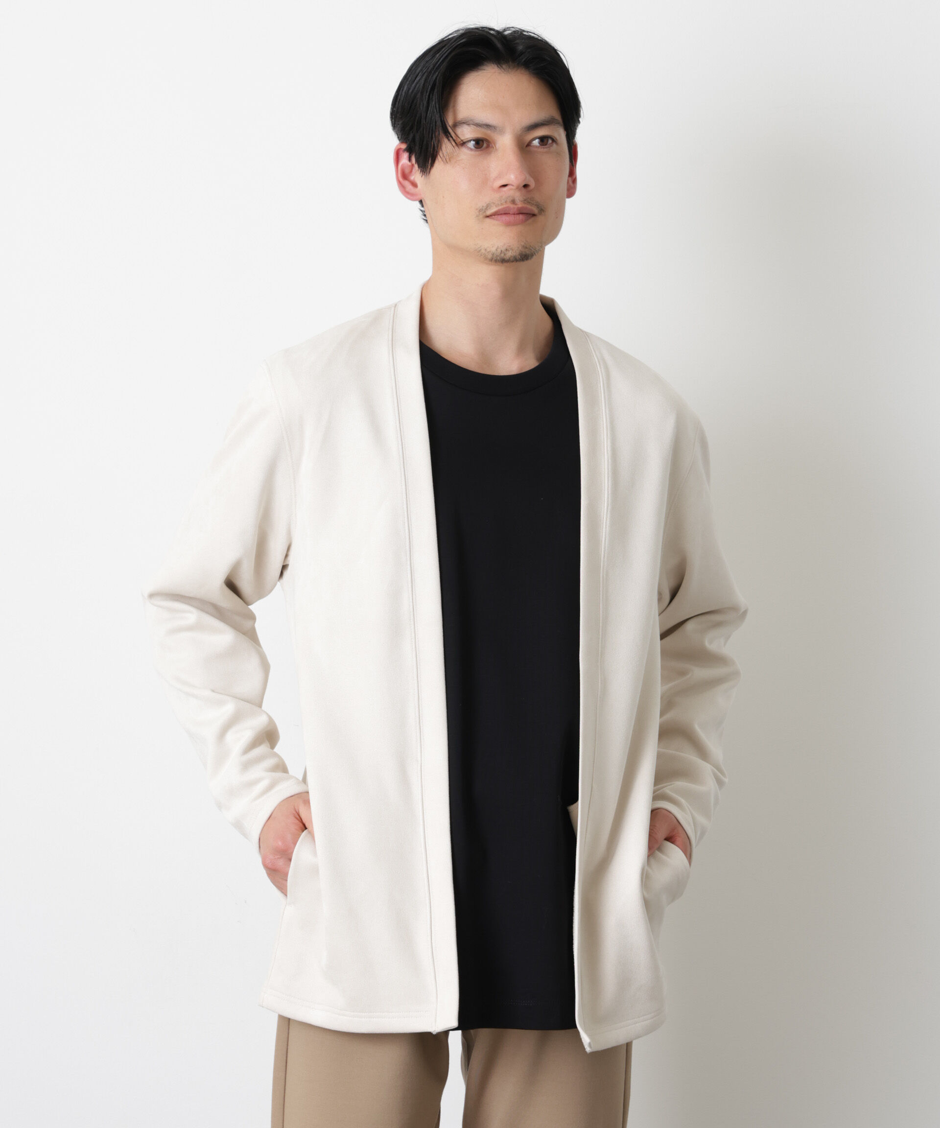 nano･universe「フェイクスエードトッパーカーディガン」|Tシャツ・カットソー|