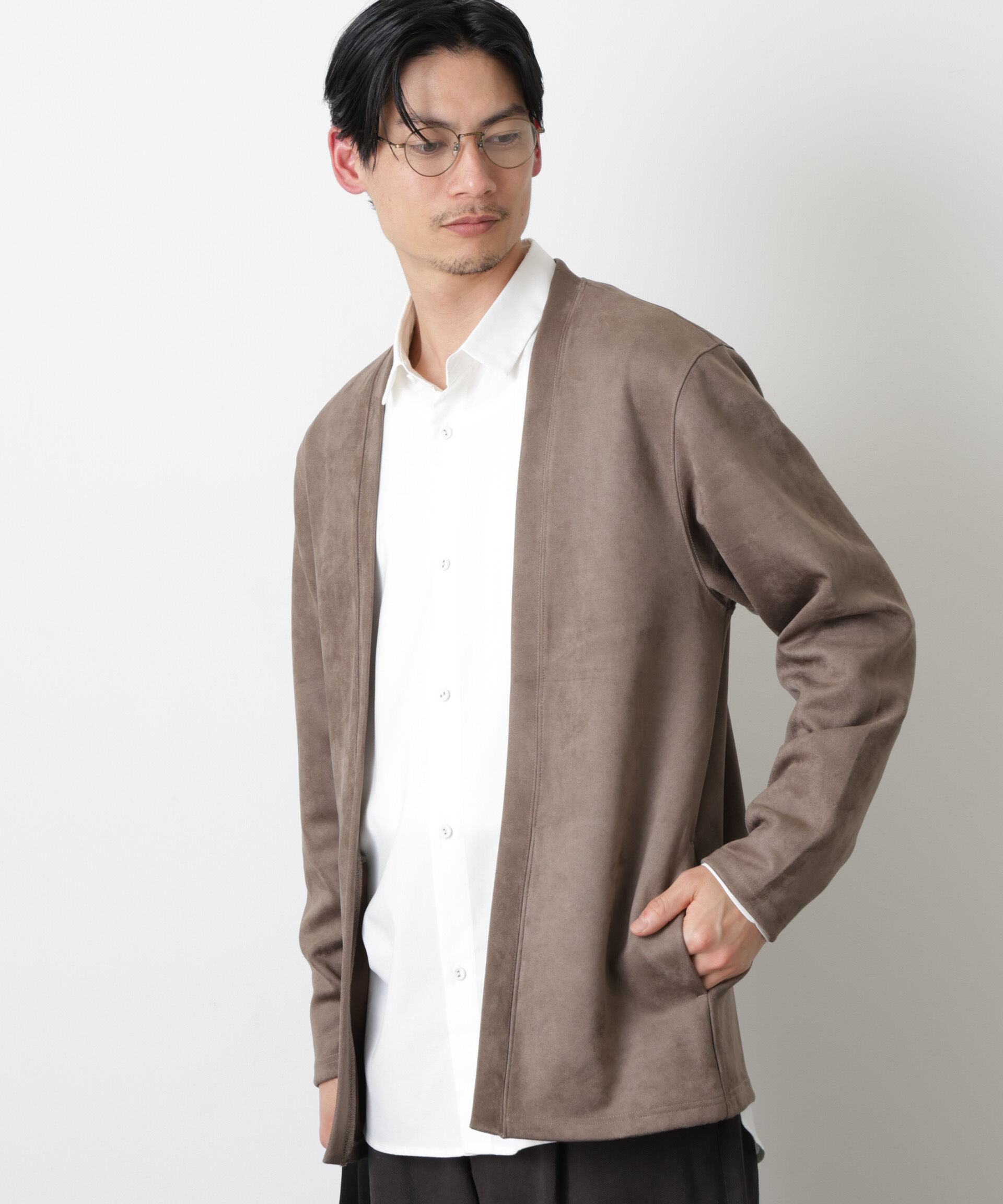 nano･universe「フェイクスエードトッパーカーディガン」|Tシャツ・カットソー|