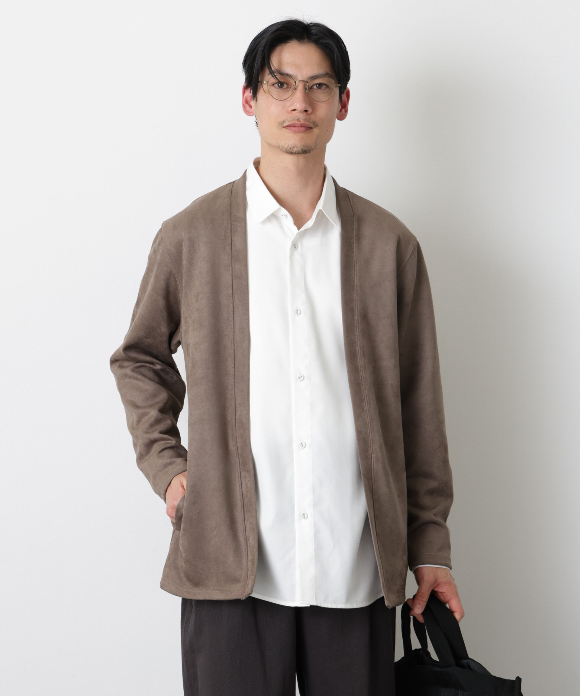 nano･universe「フェイクスエードトッパーカーディガン」|Tシャツ・カットソー|