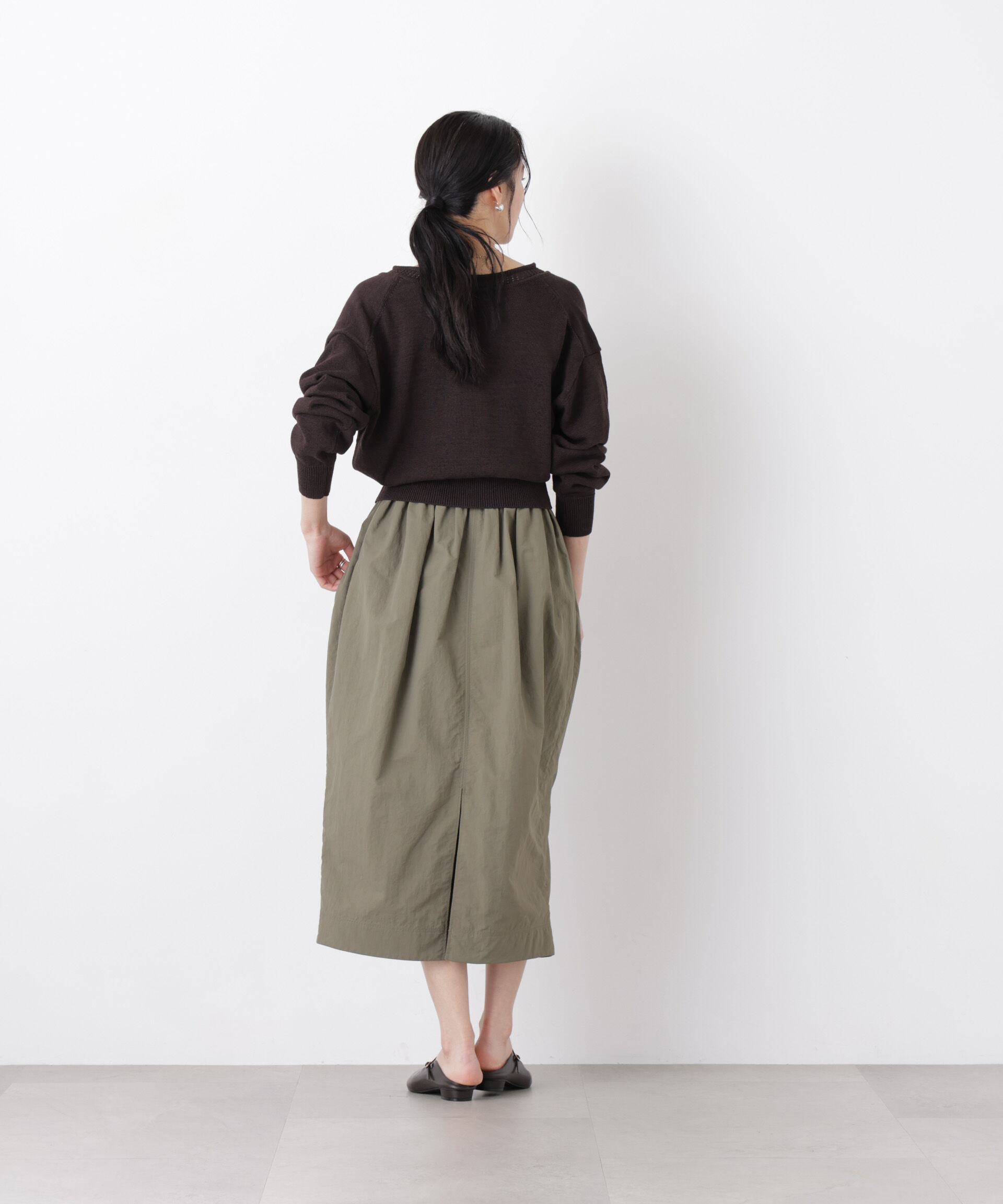 nano･universe「リネン混テープヤーンジップニットカーディガン」|ニット・セーター|