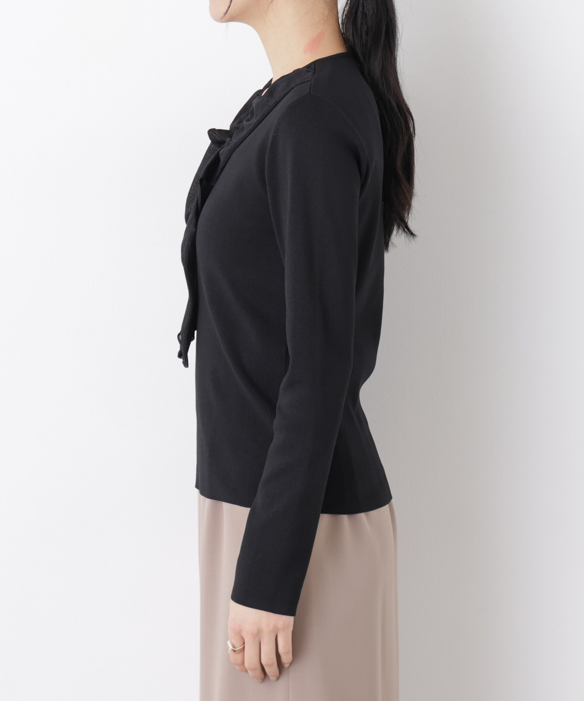 nano･universe「7function フロントフリル総針ニット」|ニット・セーター|