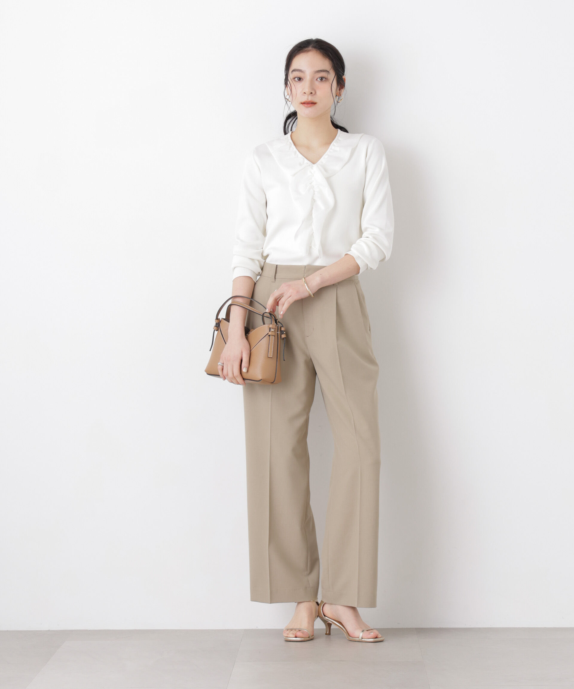 nano･universe「7function フロントフリル総針ニット」|ニット・セーター|