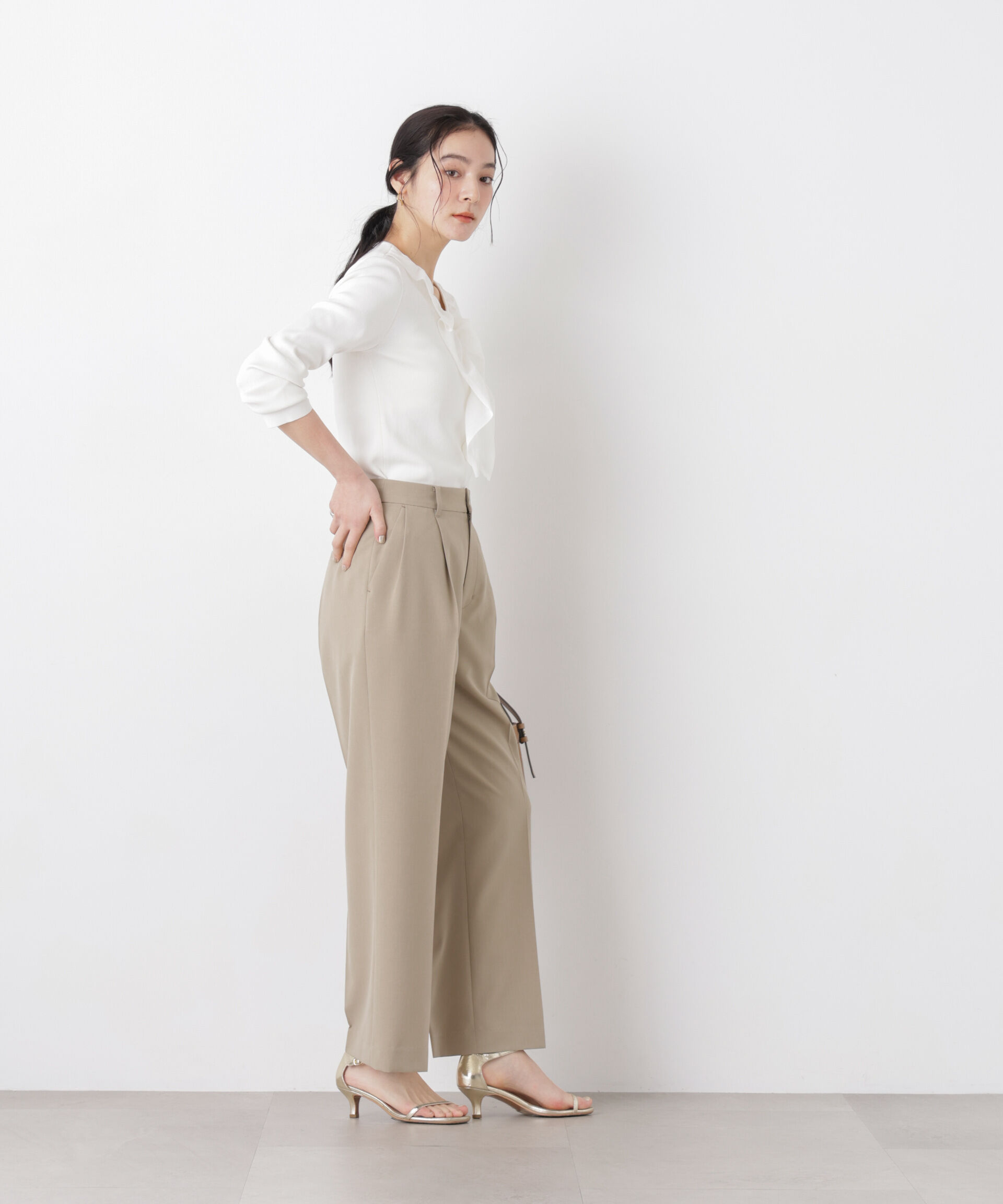 nano･universe「7function フロントフリル総針ニット」|ニット・セーター|