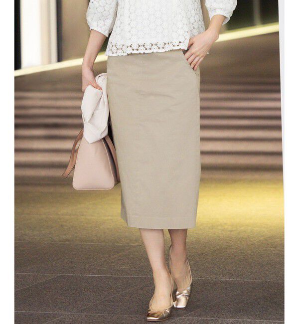 組曲「【WEB限定】サテンストレッチ Iラインスカート」|スカート|ﾓｶﾍﾞｰｼ