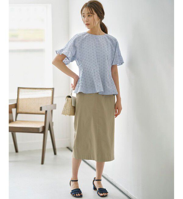 組曲「【WEB限定】サテンストレッチ Iラインスカート」|スカート|