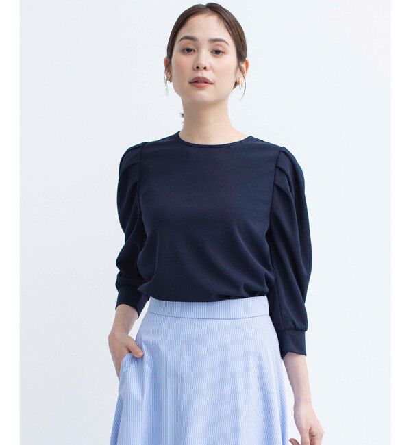 組曲「ライトアムンゼンジャージーバックリボン トップス」|Tシャツ・カットソー|ネイビー系