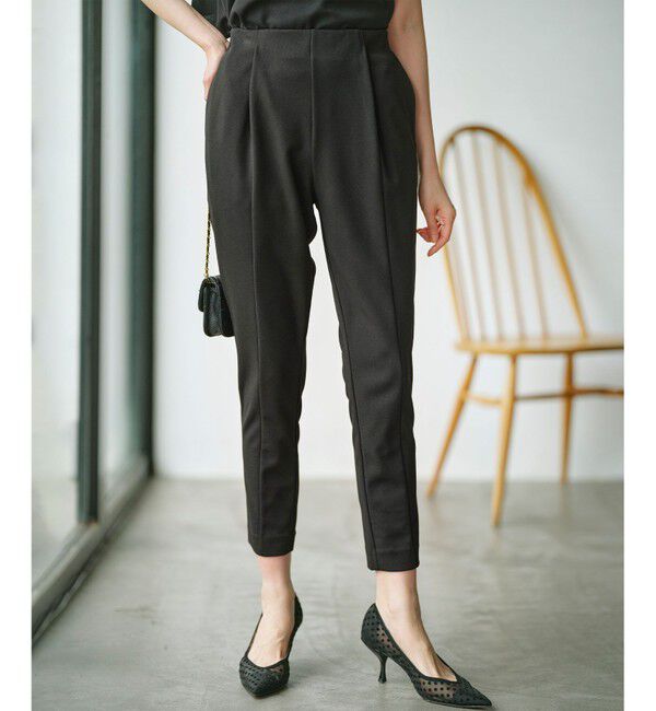 組曲「【吸湿冷感】スタイルアップジャージー パンツ」|その他|ブラック系
