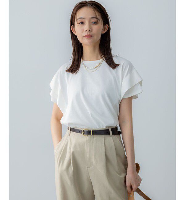 組曲「GIZAコットンドルマンスリーブ Tシャツ」|Tシャツ・カットソー|アイボリー系