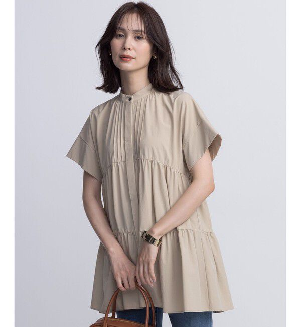 組曲「スーパーライトストレッチティアード ブラウス」|シャツ・ブラウス|