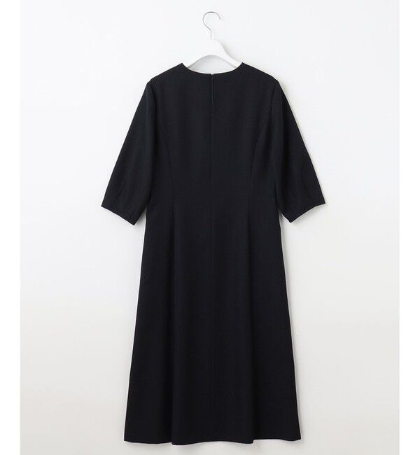 自由区「【接触冷感・速乾・UVケア・撥水・防シワ・XSサイズあり】リネンライクツィルVネック ワンピース」|ワンピース|