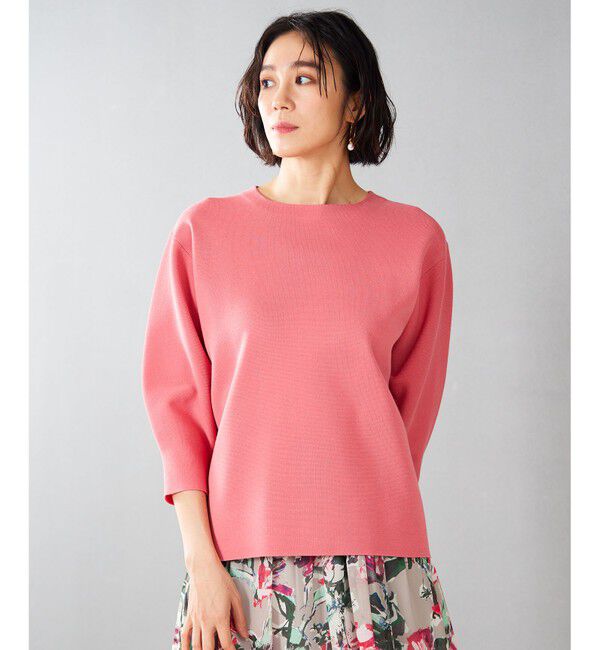 自由区「【WEB限定カラーあり・洗える】ドライコットンハイゲージプルオーバー ニット」|ニット・セーター|ピンク