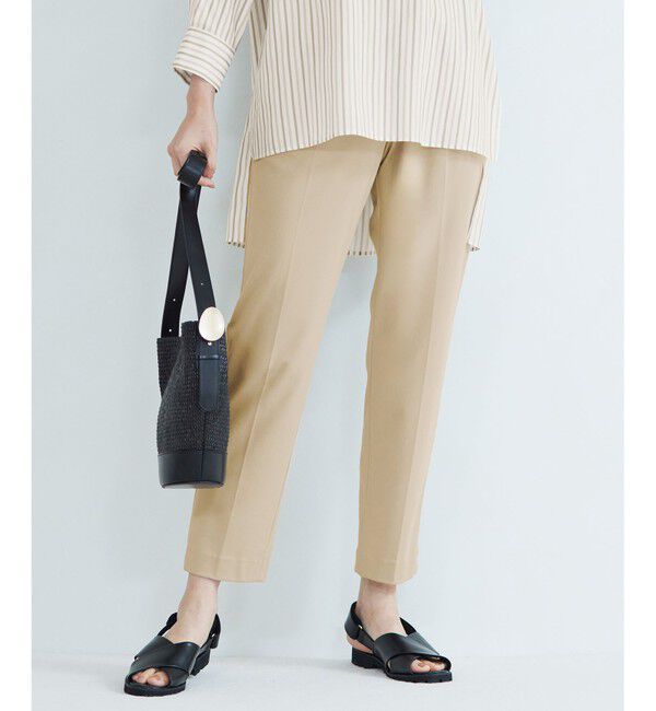 自由区「【新色追加・人気のため再入荷・ウエストゴム】ライトフィールジャージータックテーパード パンツ」|その他|ベージュ