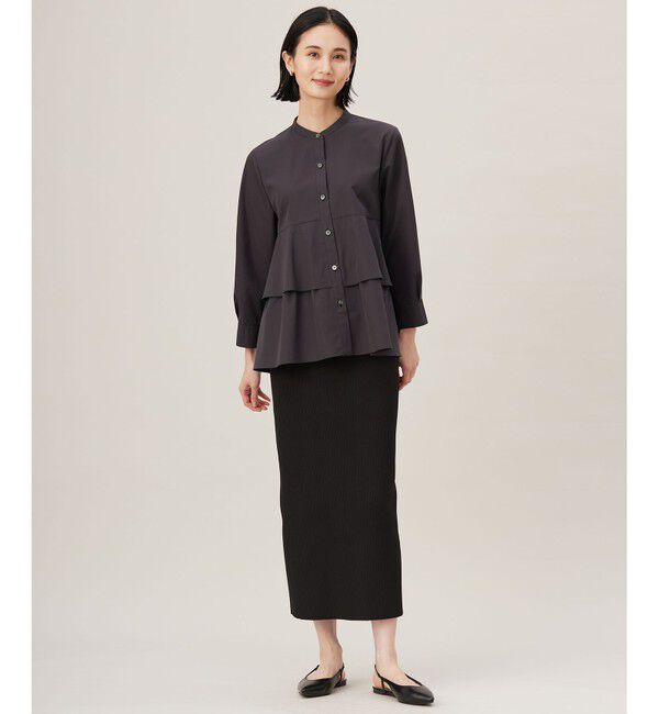 自由区「【洗える】リブストレッチタイト スカート」|スカート|