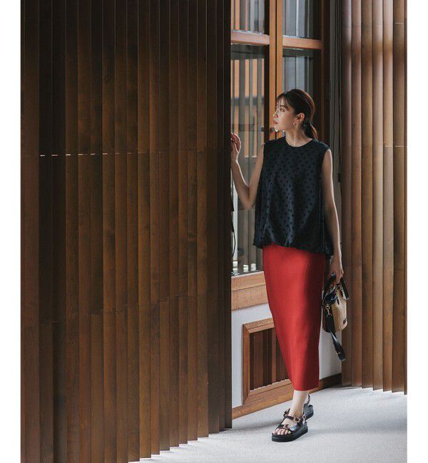 自由区「【洗える】リブストレッチタイト スカート」|スカート|