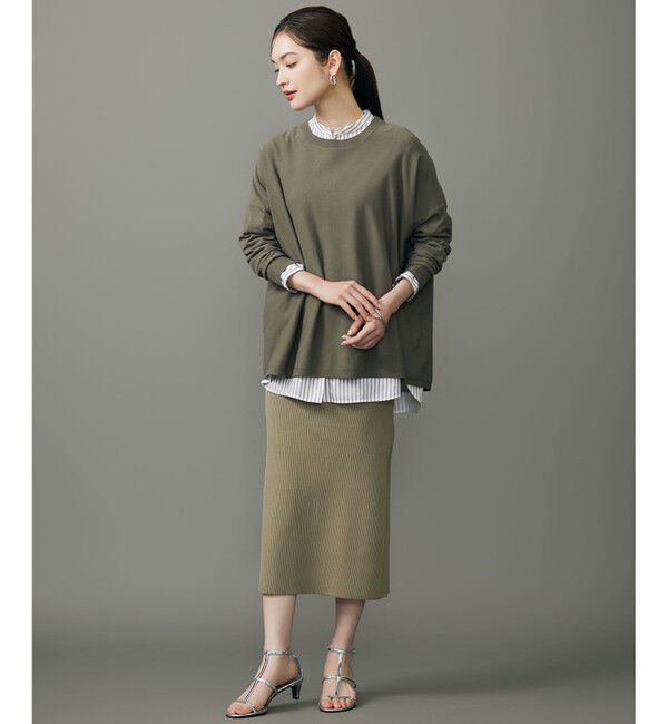 自由区「【洗える】リブストレッチタイト スカート」|スカート|