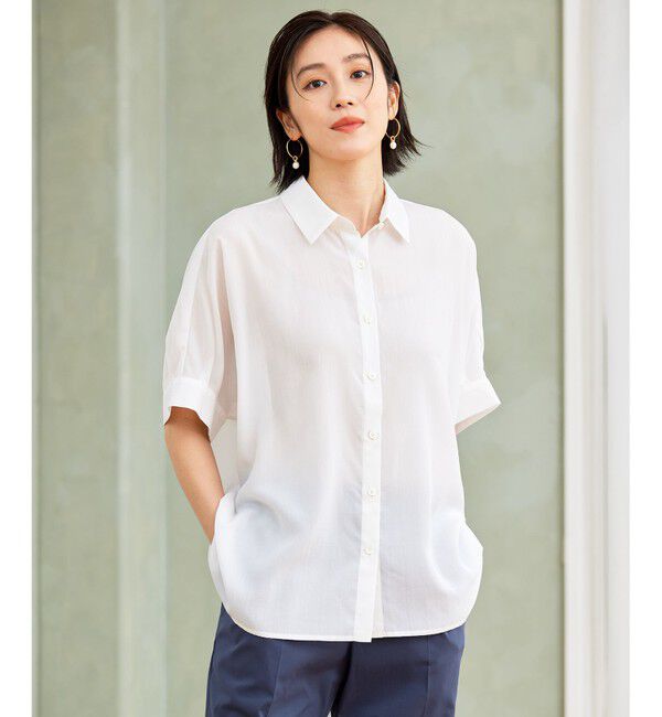 自由区「【カタログ掲載・定番人気・新色追加】リヨセルポプリン ブラウス」|シャツ・ブラウス|オフ