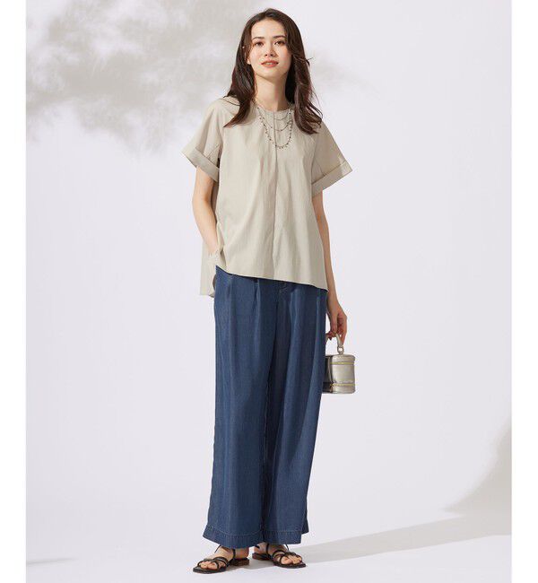 自由区「【カタログ掲載・セットアップ対応・接触冷感・UVケア・洗える】ファンクショナルクロス ブラウス」|シャツ・ブラウス|