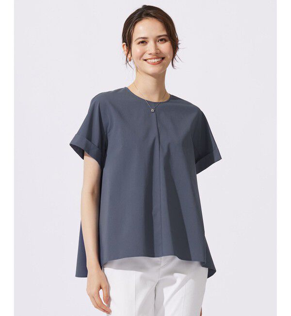 自由区「【カタログ掲載・セットアップ対応・接触冷感・UVケア・洗える】ファンクショナルクロス ブラウス」|シャツ・ブラウス|インク