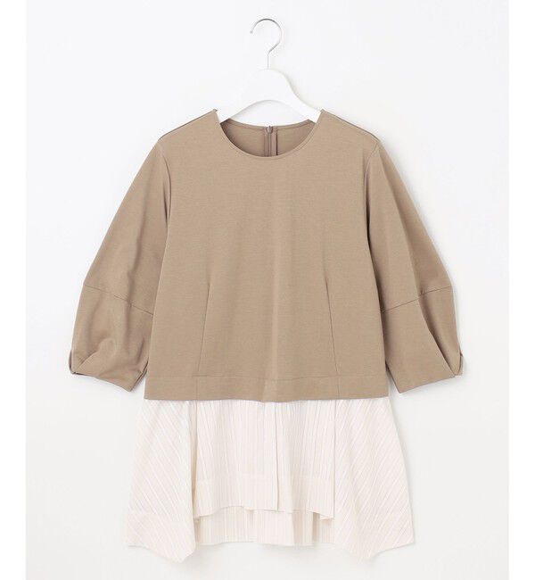 自由区「【洗える】カラミストライプコンビジャージ トップス」|Tシャツ・カットソー|