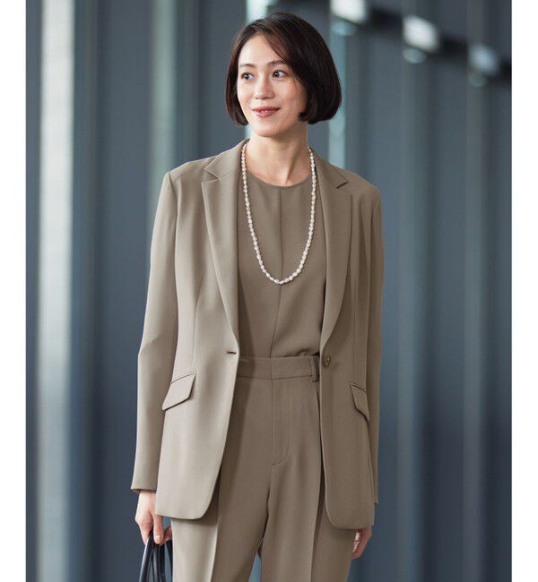 自由区「【カタログ掲載・セットアップ対応・セレモニー・通勤】トリアセダブルクロステーラード ジャケット」|テーラードジャケット|モカ