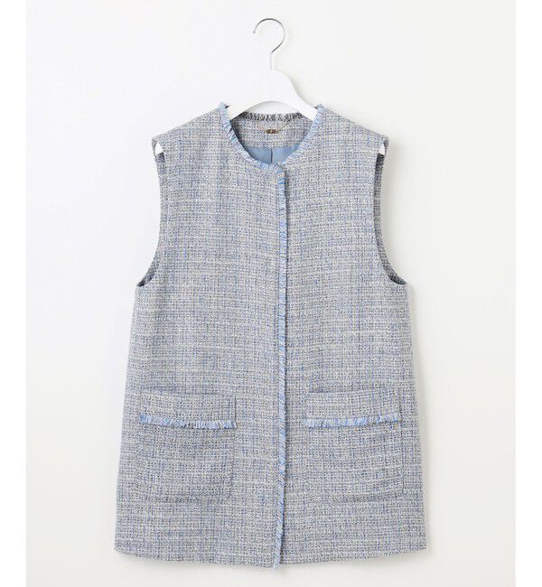 自由区「【カタログ掲載・セットアップ対応】ライトミックスツイード ジレ」|ベスト・ジレ|ライトブルー