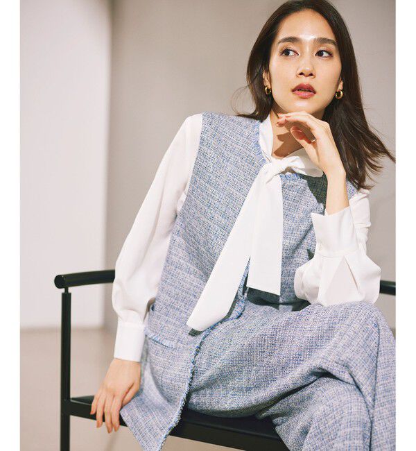 自由区「【カタログ掲載・セットアップ対応】ライトミックスツイード ジレ」|ベスト・ジレ|