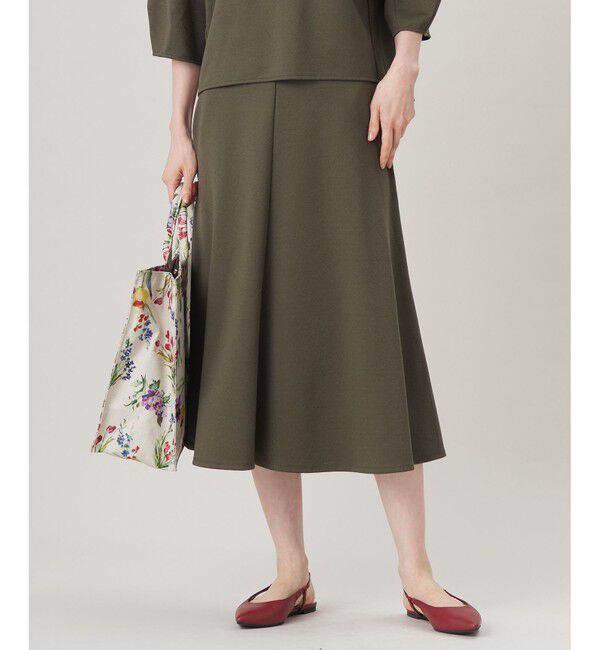 自由区「【セットアップ対応・洗える】ブークレダンボールフレア スカート」|スカート|カーキ