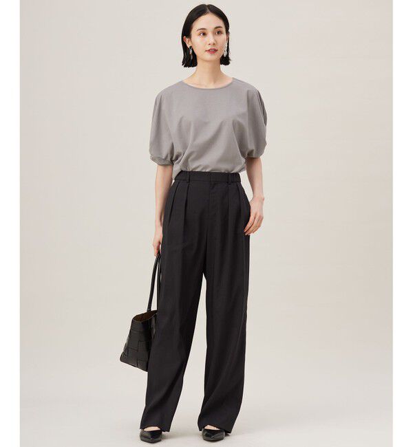 自由区「【接触冷感・UVカット・吸水速乾・抗菌防臭・洗える】ハイツイストポンチスリーブディティール カットソー」|Tシャツ・カットソー|