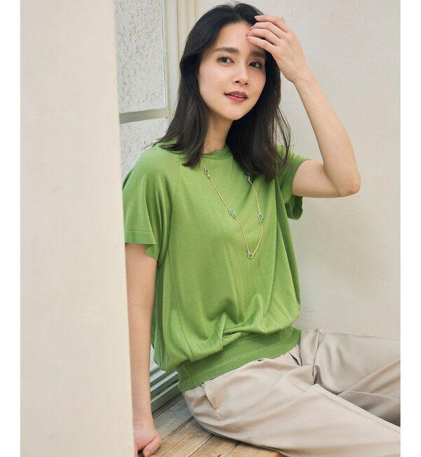 自由区「【接触冷感・UVケア・洗える】ドレーピーラグランスリーブ ニットソー」|Tシャツ・カットソー|ﾘｰﾌｸﾞﾘ