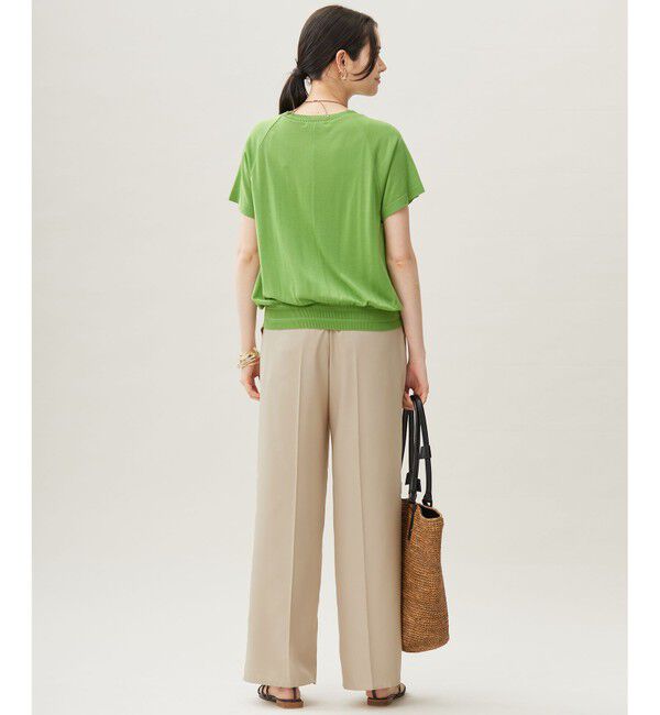 自由区「【接触冷感・UVケア・洗える】ドレーピーラグランスリーブ ニットソー」|Tシャツ・カットソー|