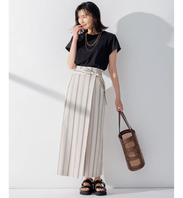 23区「【洗える】ALBINIジャージー Aライン Tシャツ」|Tシャツ・カットソー|