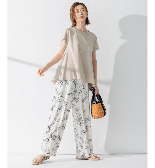 23区「【洗える】ALBINIジャージー Aライン Tシャツ」|Tシャツ・カットソー|