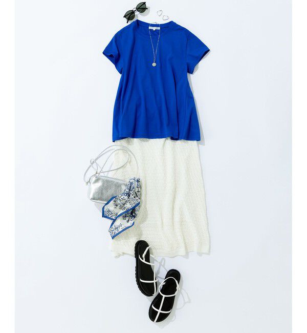 23区「【洗える】ALBINIジャージー Aライン Tシャツ」|Tシャツ・カットソー|