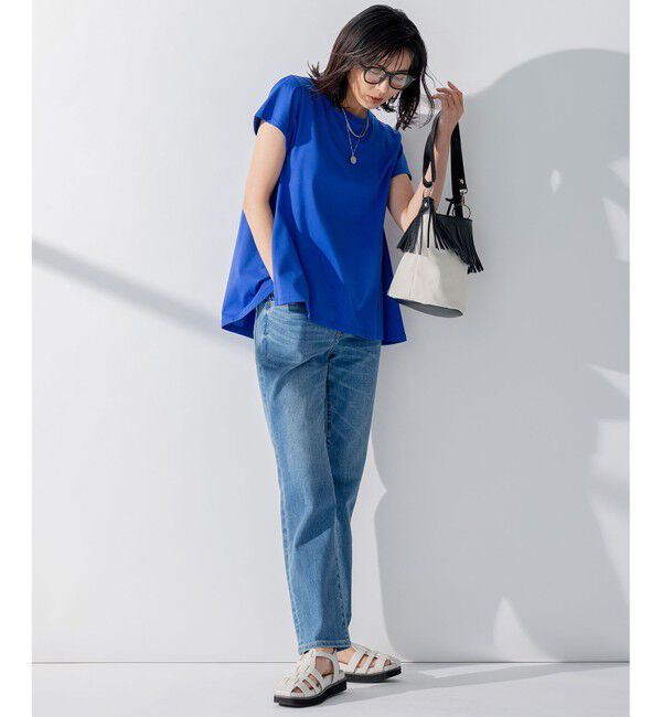 23区「【洗える】ALBINIジャージー Aライン Tシャツ」|Tシャツ・カットソー|