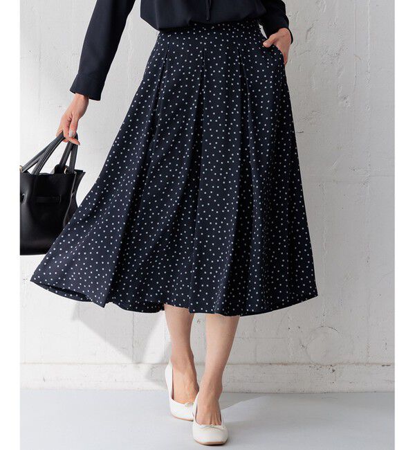 23区「【洗える】バックサテンアムンゼン タイプリント スカート」|スカート|ﾈｲﾋﾞｰﾌ