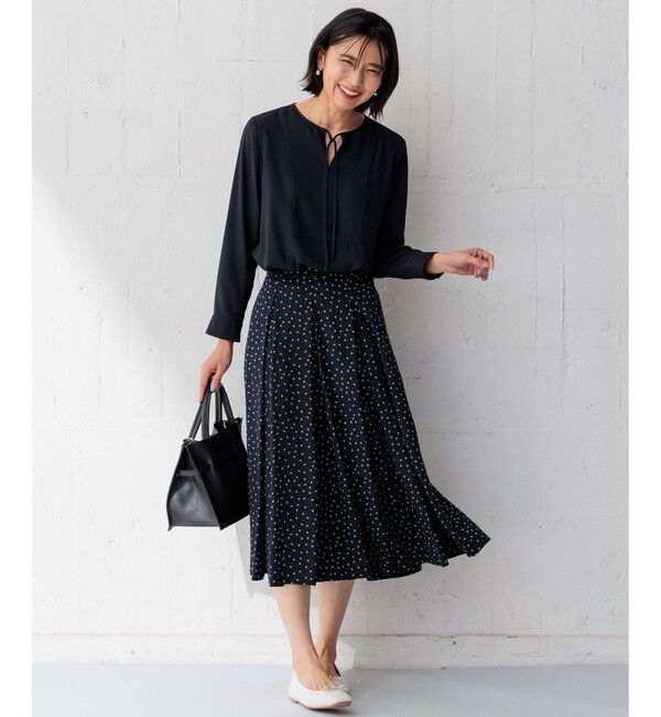 23区「【洗える】バックサテンアムンゼン タイプリント スカート」|スカート|