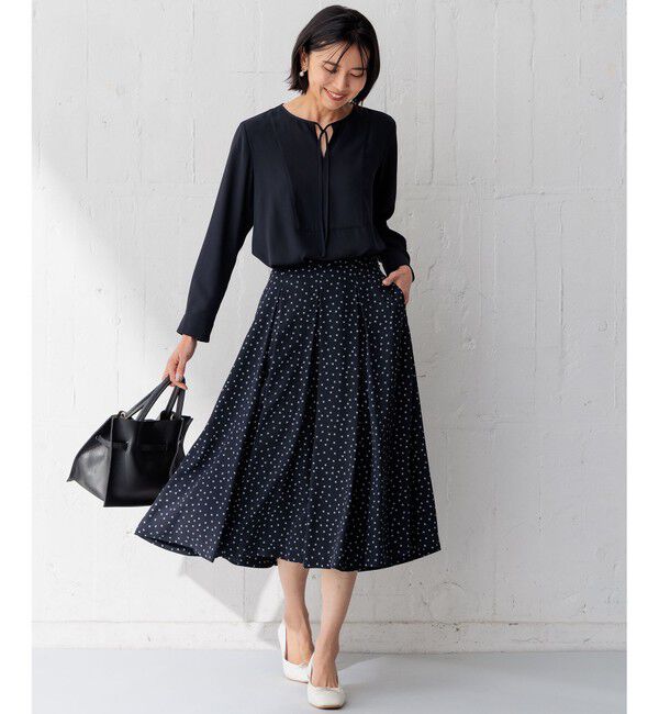 23区「【洗える】バックサテンアムンゼン タイプリント スカート」|スカート|