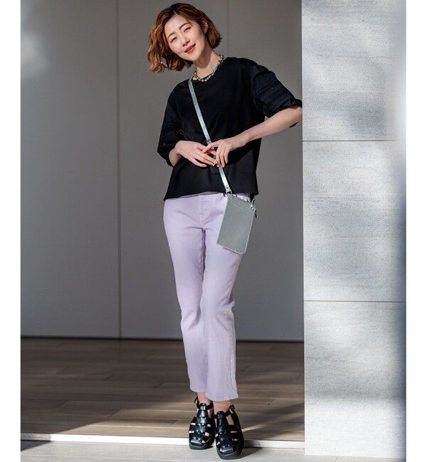 23区「【洗える】アイレットジャージー パフスリーブ カットソー」|Tシャツ・カットソー|