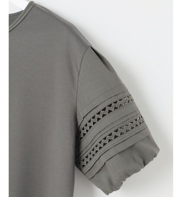 23区「【洗える】アイレットジャージー パフスリーブ カットソー」|Tシャツ・カットソー|