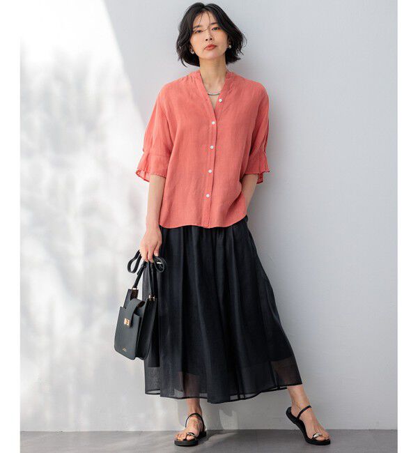 23区「【接触冷感/洗える】シアーフィルム フレアスカート」|スカート|
