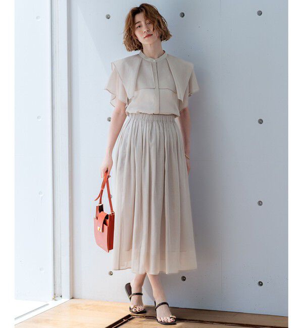23区「【接触冷感/洗える】シアーフィルム フレアスカート」|スカート|