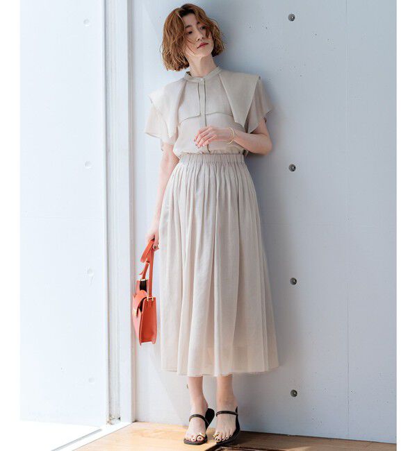 23区「【接触冷感/洗える】シアーフィルム フレアスカート」|スカート|