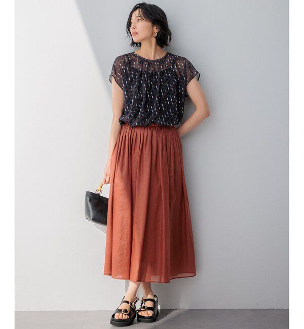 23区「【接触冷感/洗える】シアーフィルム フレアスカート」|スカート|